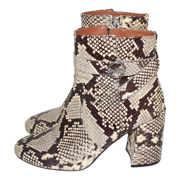 Coach Elisa Bootie Snake Print Leather Size 9 Booties - Picture 1 of 10